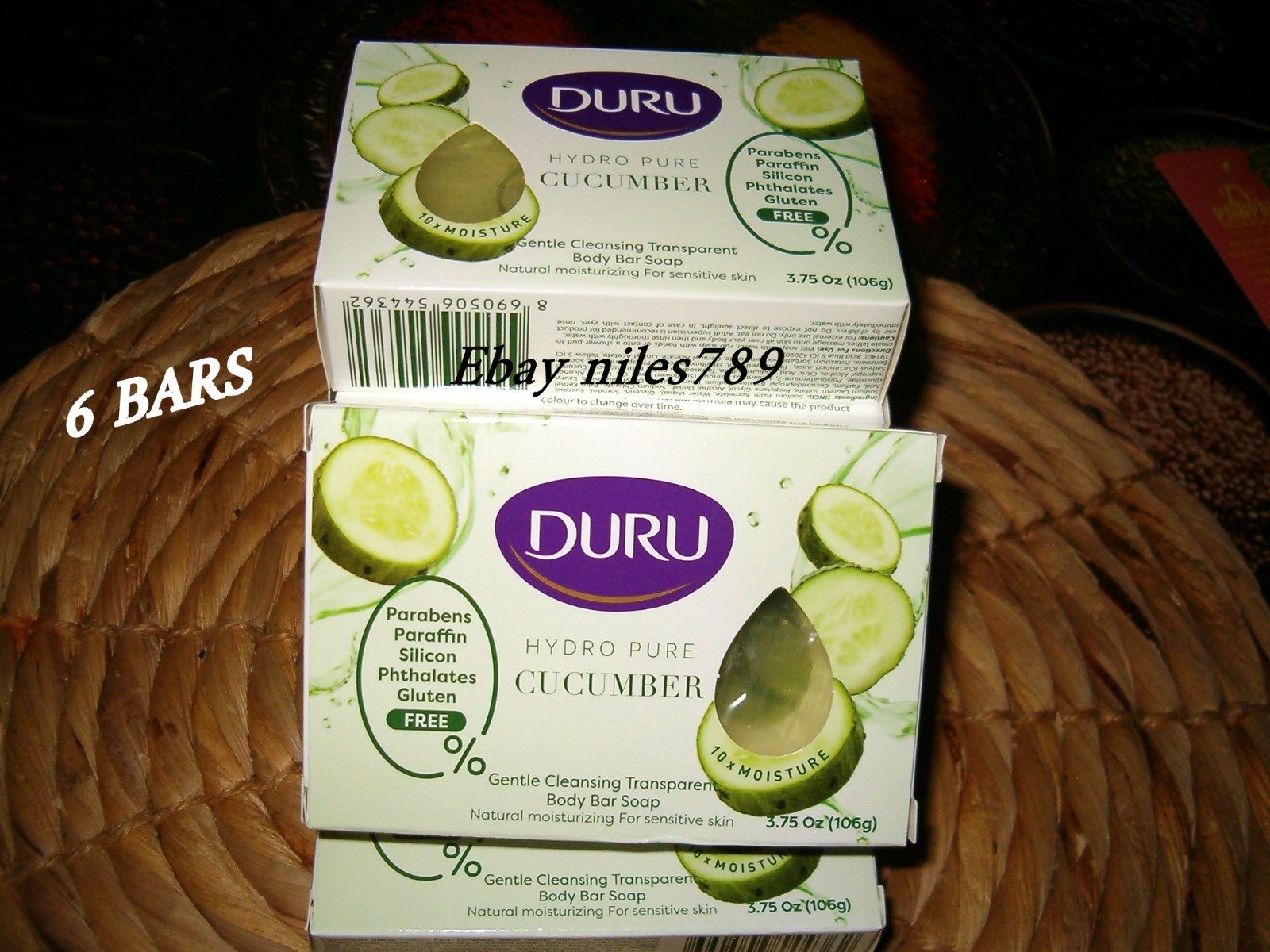 6X Duru Hydro Pure CUCUMBER Soap Bar 3.75 10X Moisture Sensitive Skin 08/2028