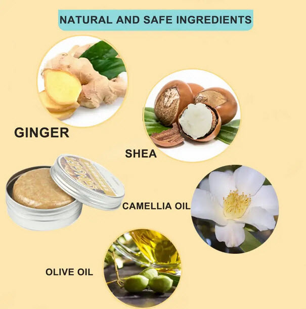 Ginger Hair Regrowth Shampoo Bars – Pack of 2, Promotes Hair Growth, Natural