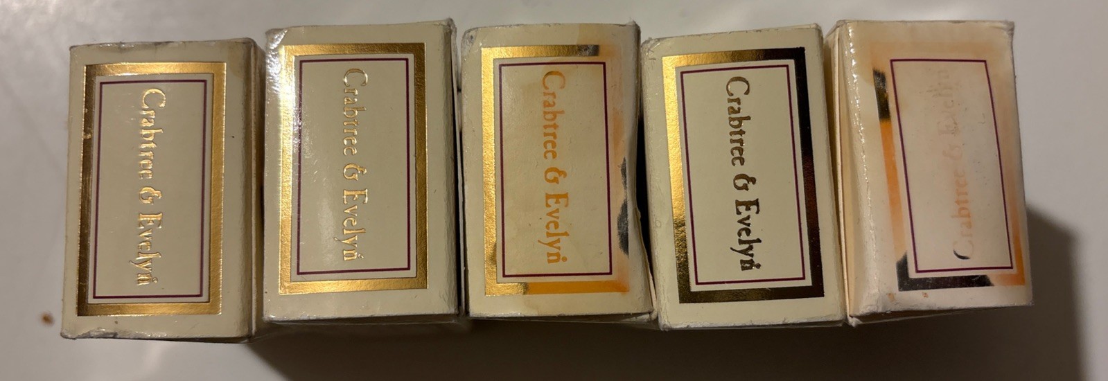 Crabtree & Evelyn 1.4 oz 40G Milled Soap Set of 4 Bars NOS 1997