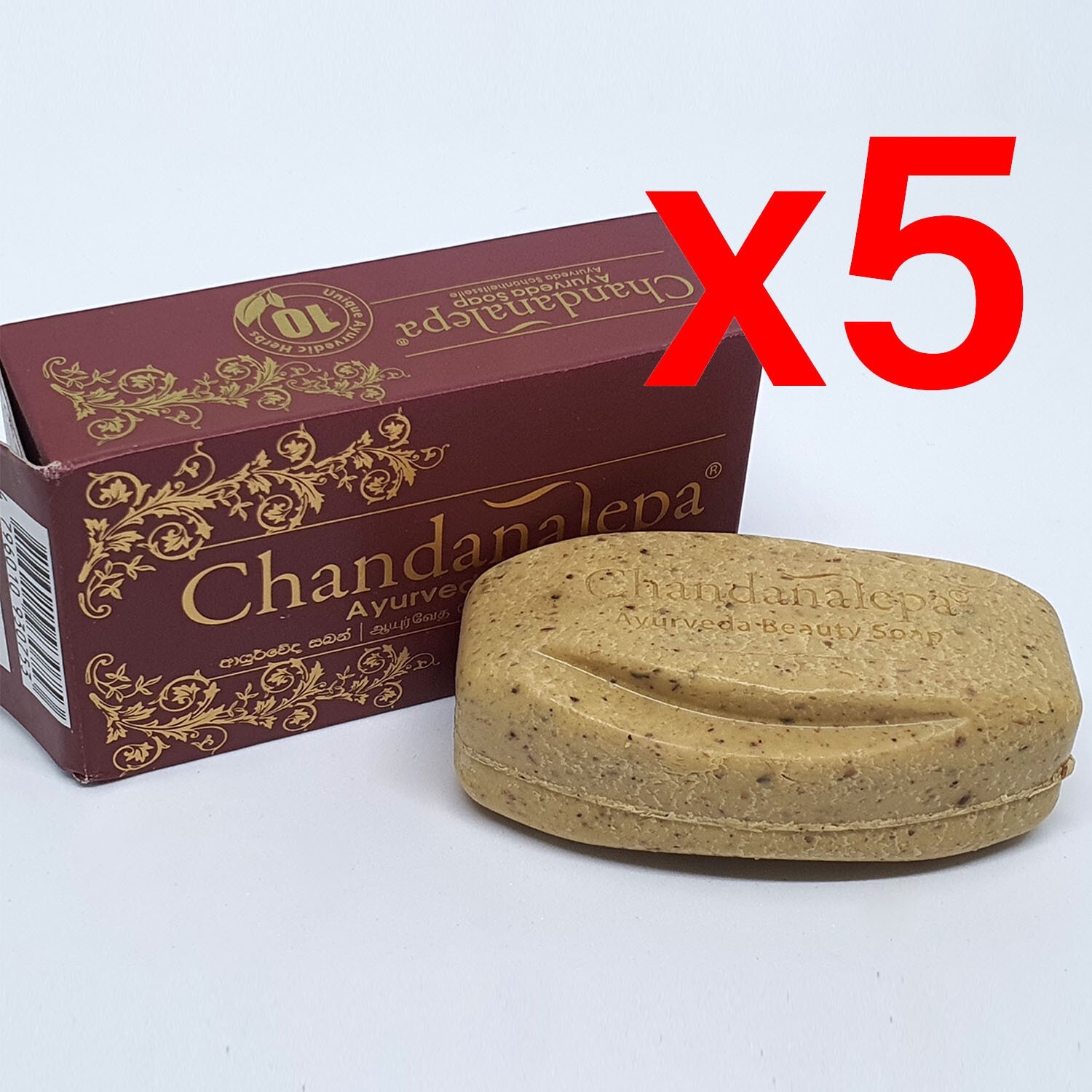 Chandanalepa Ayurveda Herbal Beauty Soap Natural Health Body Skin Cleaning 5pcs