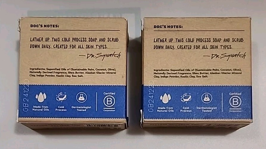 Dr.Squatch Natural Bar Soap, Fresh Falls, 5 oz Bar Lot Of 2