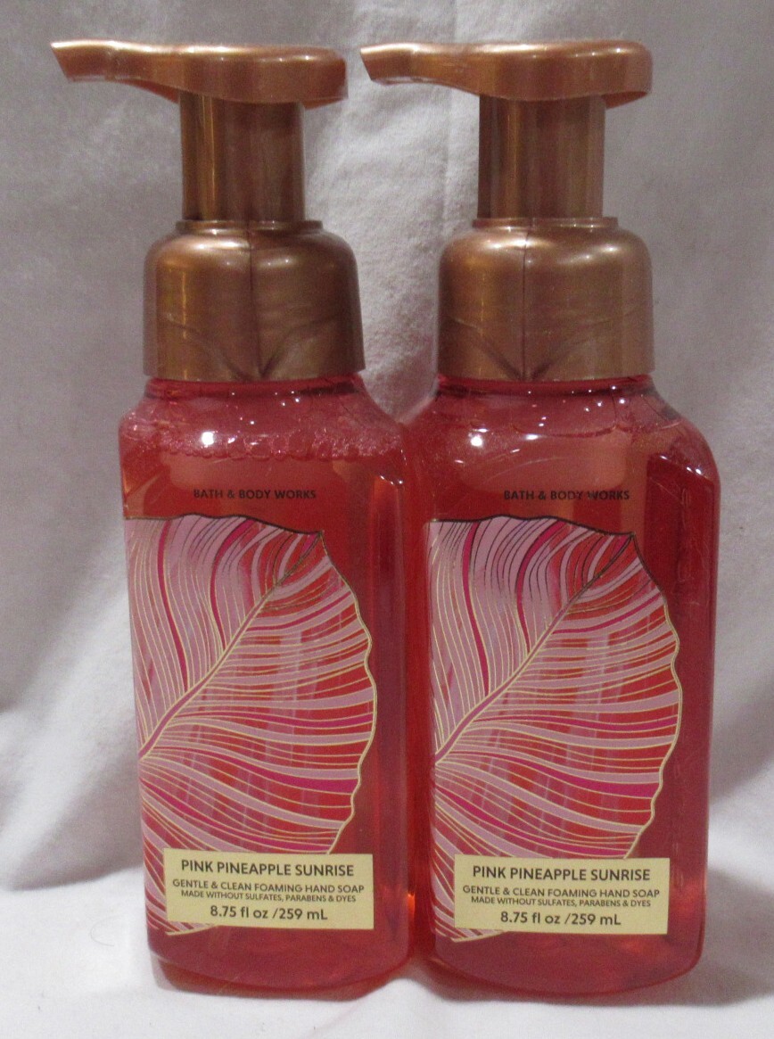 Bath & Body Works Gentle Foaming Hand Soap Set Lot of 2 PINK PINEAPPLE SUNRISE