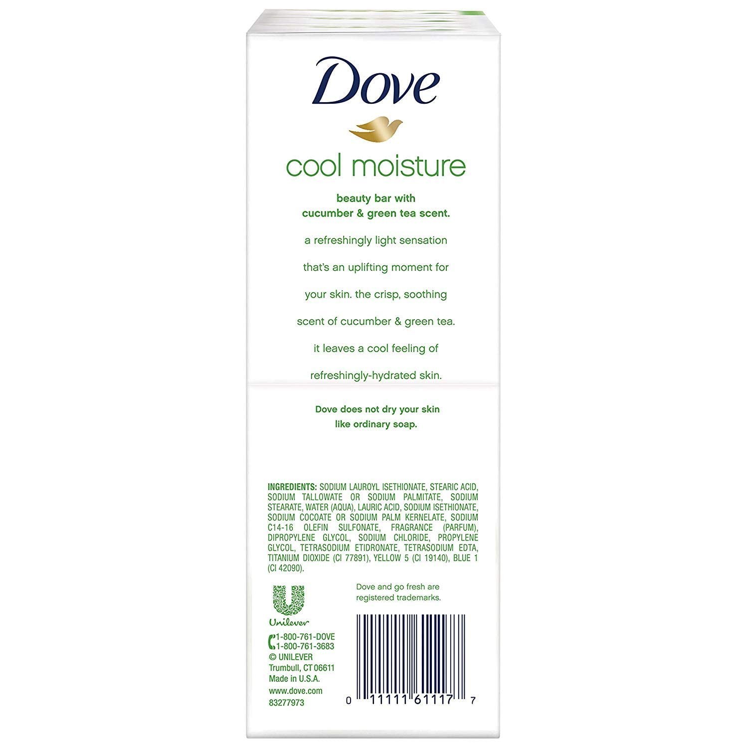 Dove Go Fresh Cucumber Green Tea Beauty Bar 12 Pack Refreshing Moisturizer