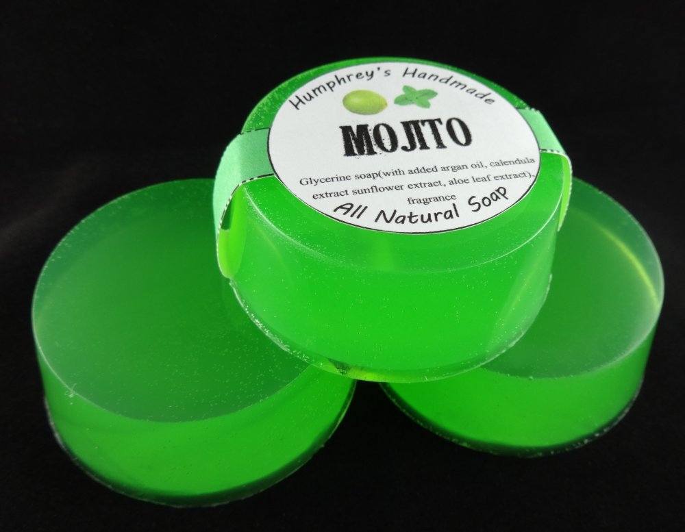 Men’s MOJITO Shave Soap Bar, Women’s Unisex Glycerin, Beard Wash Lime Peppermint