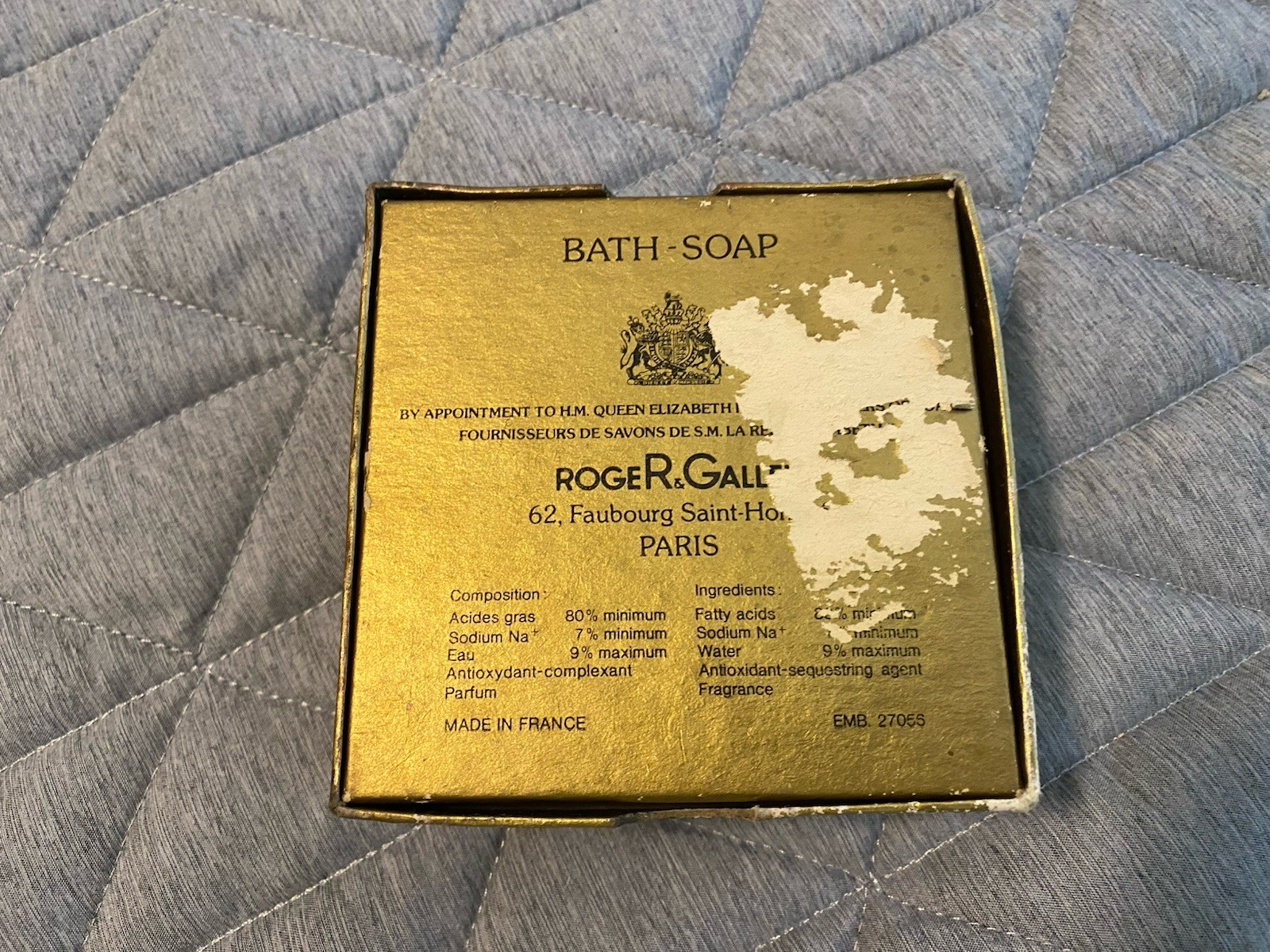 VINTAGE BOX OF ROGER & GALLET SAVON BOIS DE SANTAL SANDAL WOOD SOAP BAR 5.3 Oz
