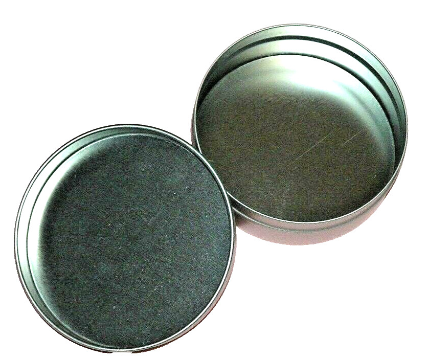 Shaving Soap Storage Tin Travel Shave Metal Round Shiny