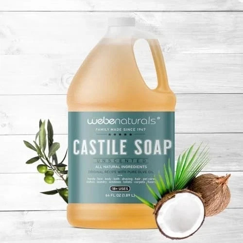 Pure Castile Soap Liquid Organic, Certified Palm 64 Fl Oz (Pack of 1) Unscented