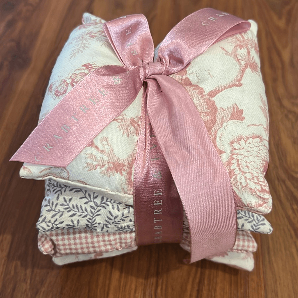NEW Crabtree & Evelyn pink and purple pillow sachets gingham floral