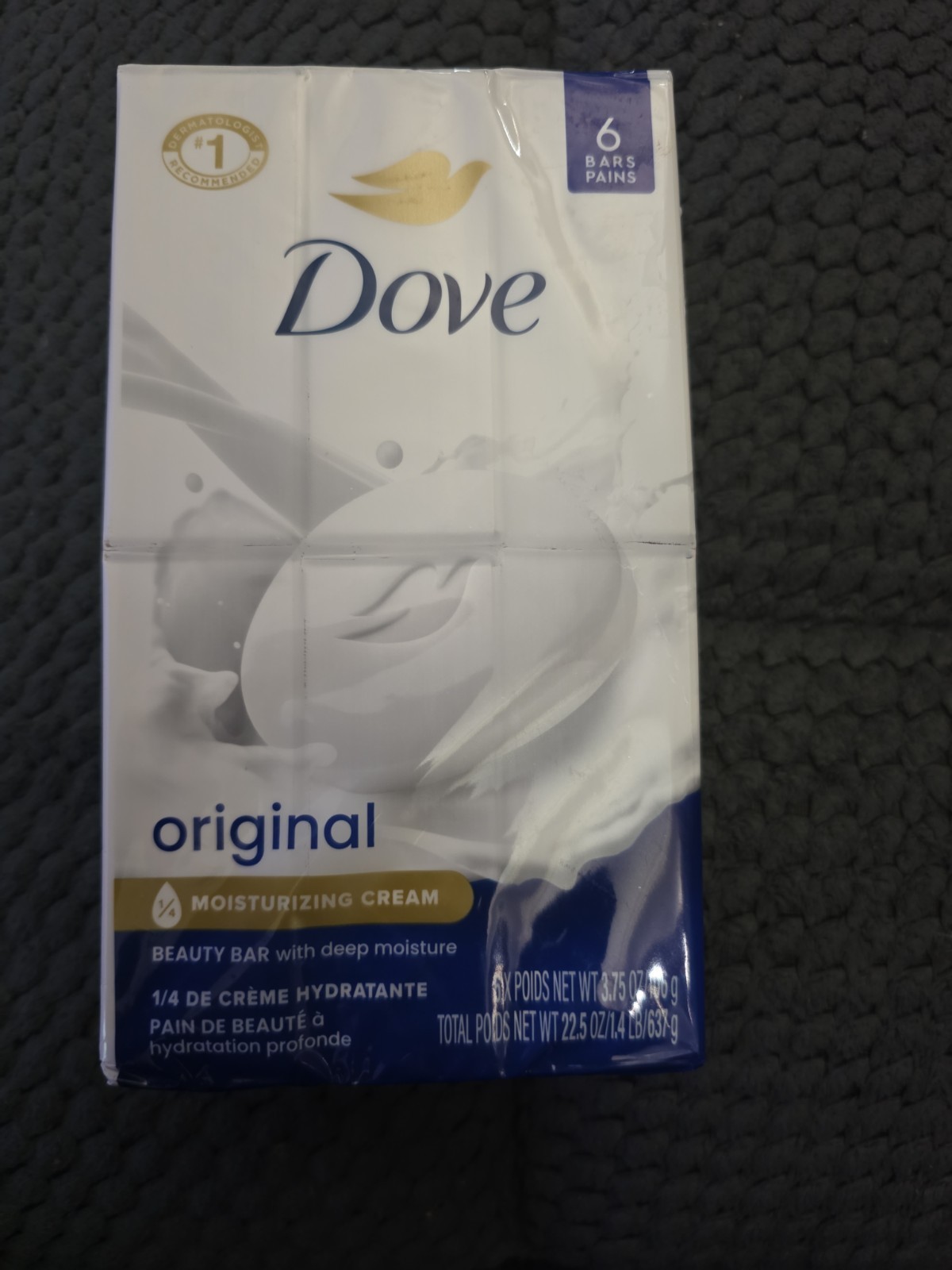 Dove Beauty Bar Soap Original 6 Count for Soft, Smooth Skin 3.75 Oz Each
