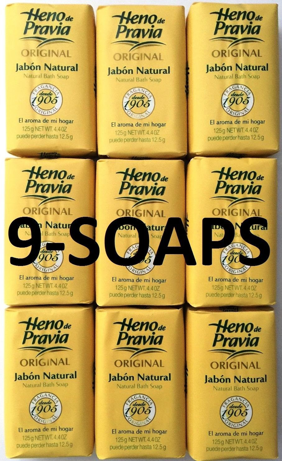 Heno De Pravia Soap LARGE 4.4 Oz. Ea. ORIGINAL ( 9 Soaps Total)