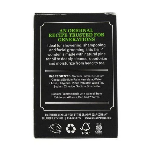 Pine Tar Soap Travel 1.35 Oz By Grandpa’s Brands Company
