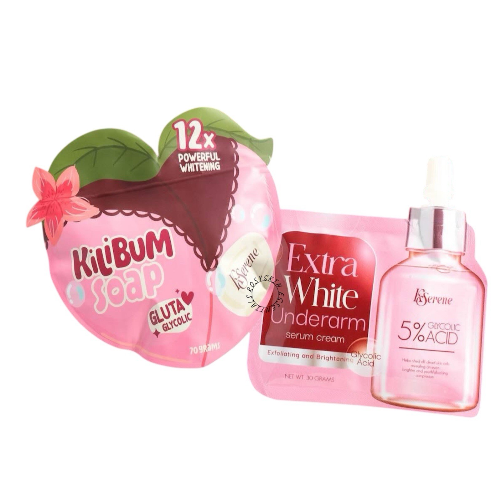 KSerene KiLiBUM Soap 70g x 3 Bars & Extra White Underarm Serum Cream 30ml SET