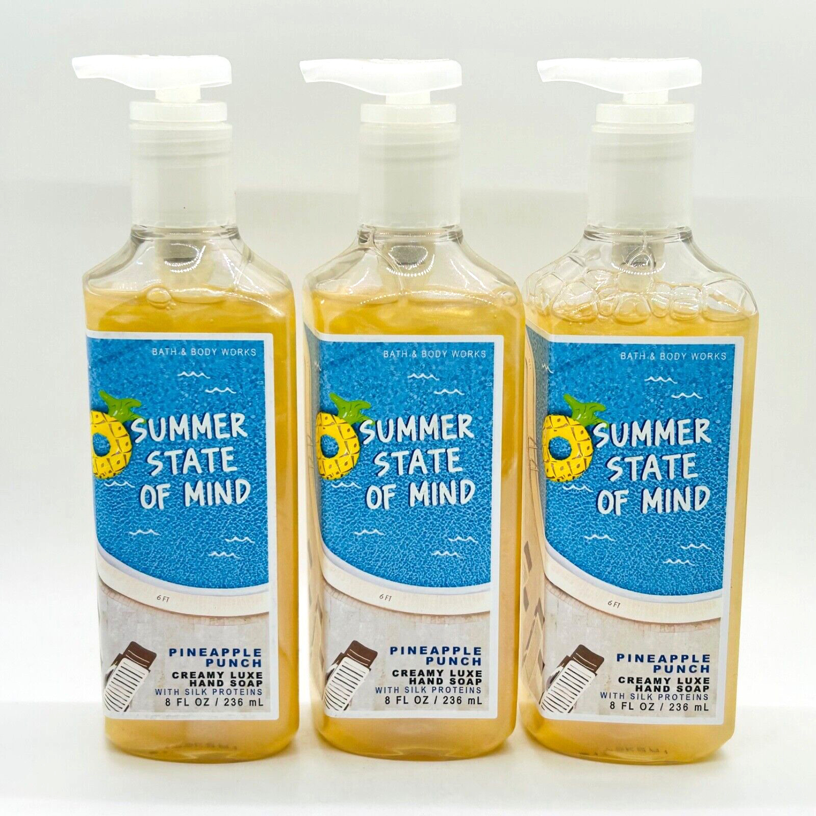 3 Bath & Body Works Summer State of Mind Pineapple Punch Creamy Luxe Hand Soap