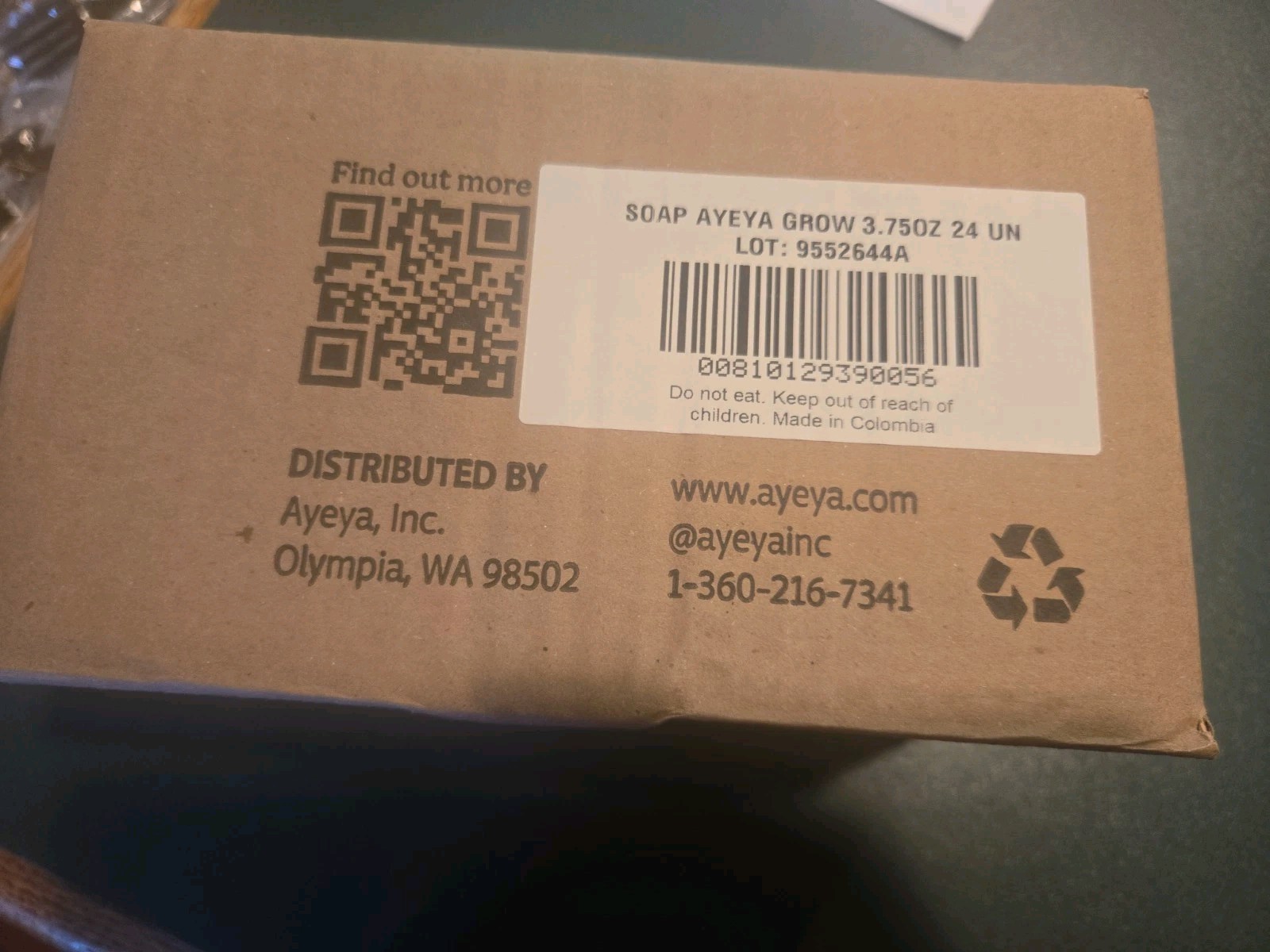 AYEYA Soap GROW Soap Eucalyptus and Mint Lot Of 24ea 3.75oz Bars!