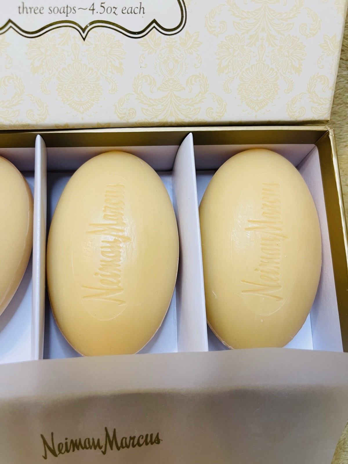 Vintage Neiman Marcus Verbena Bath Soaps Box of 3 Bars 4.5 Ounce Each NIB
