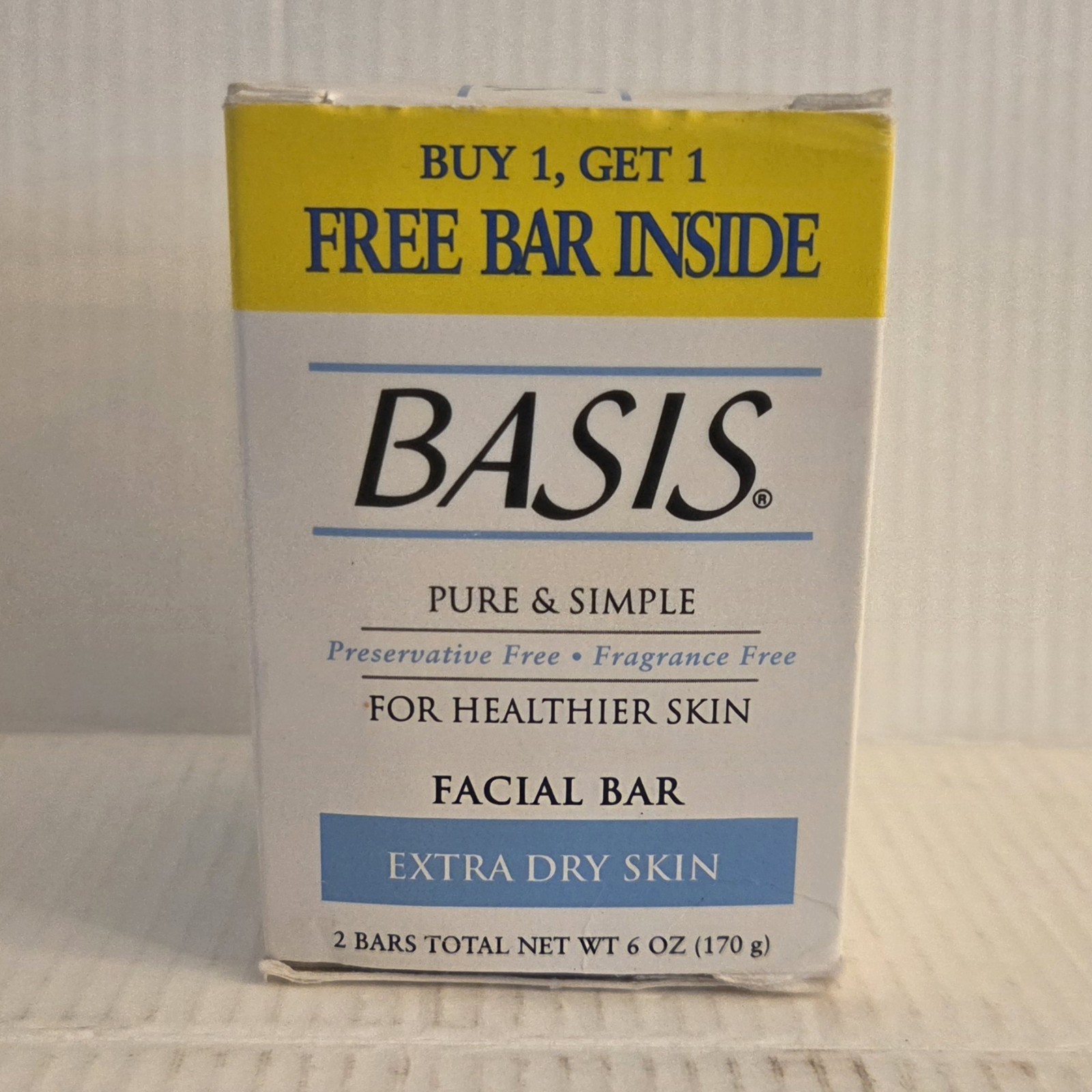 Basis Facial Bar Extra Dry Skin 2 Bars 6.0 Oz x2 Fragrance & Preservative Free