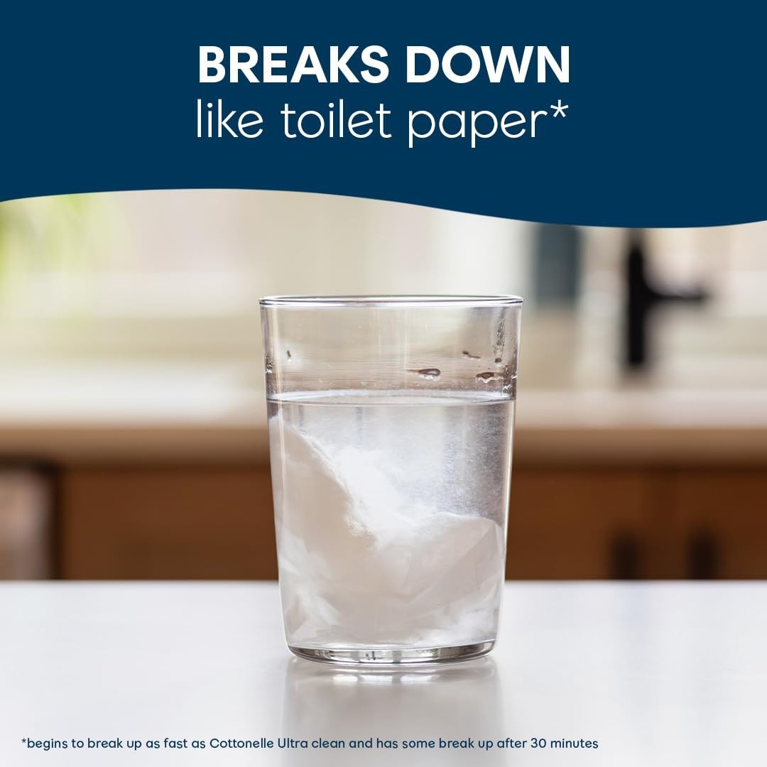 Cottonelle Fresh Care Flushable Wet Wipes, Adult Wet Wipes, 4 Flip-Top Packs, 42