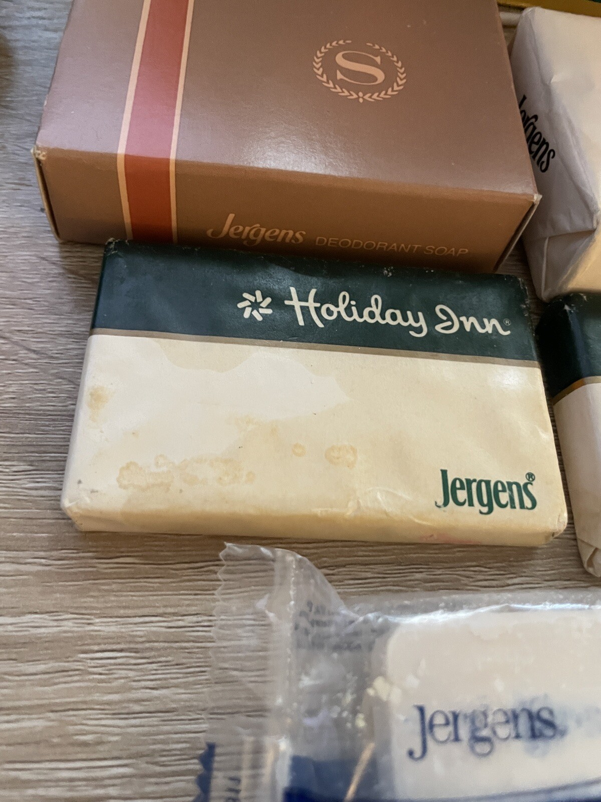 Vintage Jergens Bar Soap Lot 5 piece Hotel Size Mixed x 4 Full Size Mild x 1