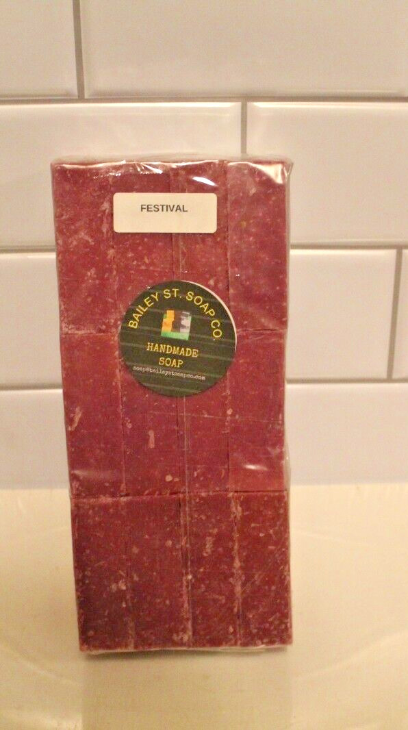 Festival Cold Processed handmade soap loaf, 12 precut bars- FREE Shipping