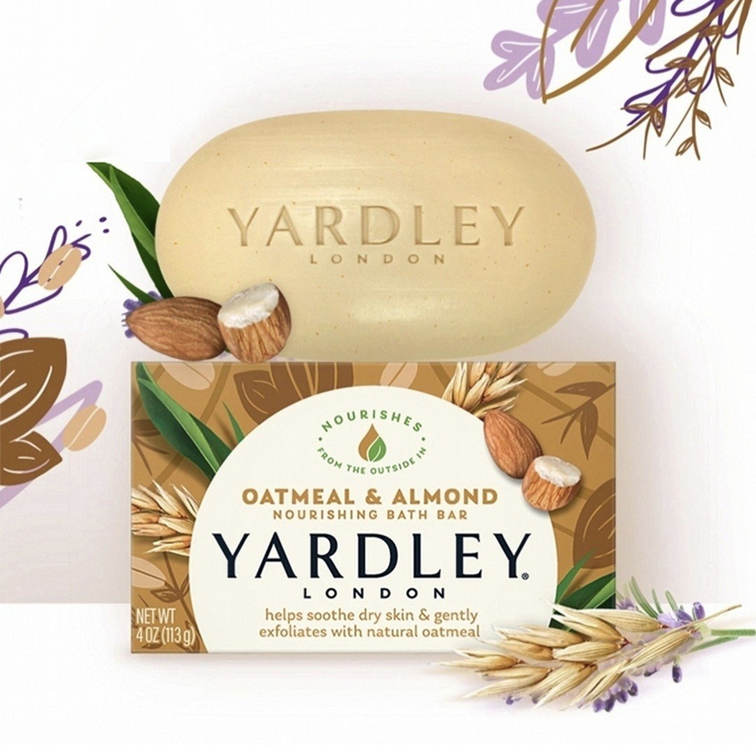 § YARDLEY LONDON (2-BARS) 4.0 Oz. 🟤🫧 ●OATMEAL & ALMOND● 🫧 ≈NOURISHING≈ Bars.
