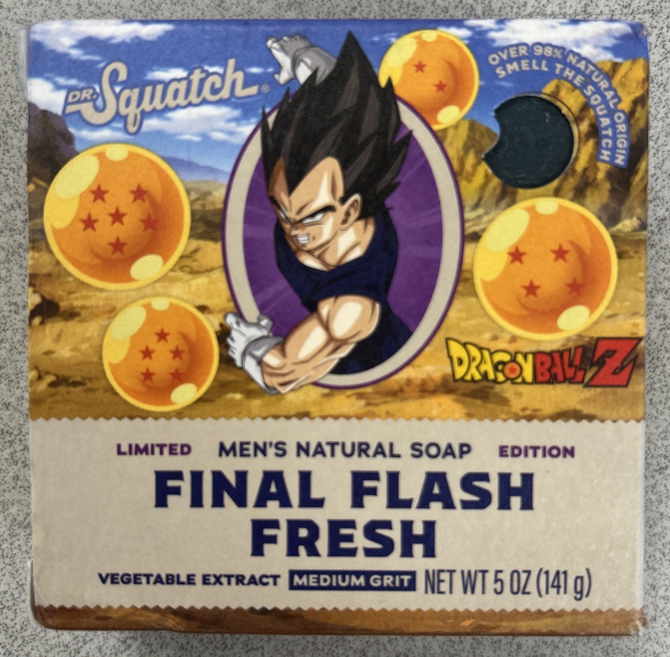 Dr. Squatch FINAL FLASH FRESH Natural Soap Bar MEDIUM Grit DRAGON BALL Z Lmt Ed