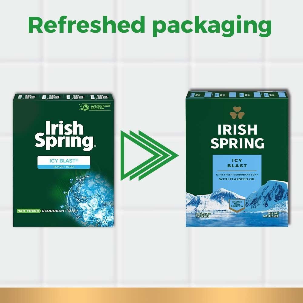 Irish Spring Bath Bar Icy Blast 3.75 Oz 3 x 3.75 oz bars