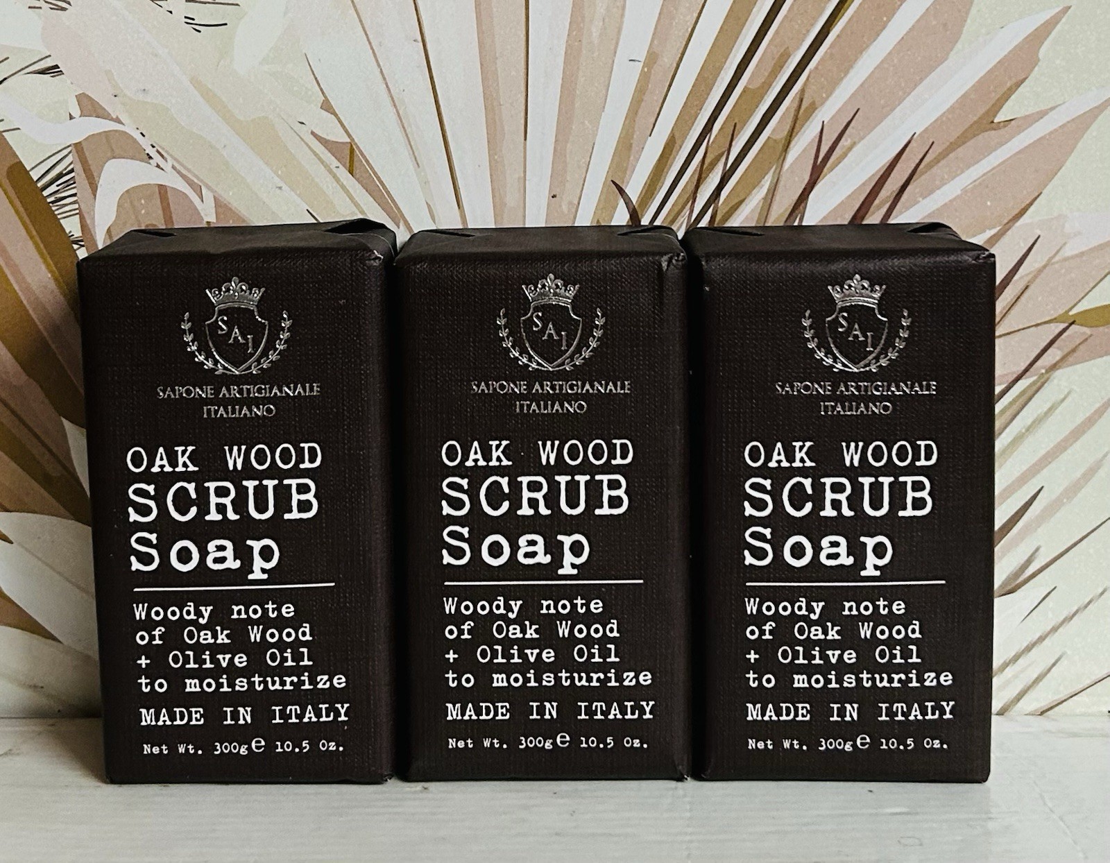 3-Pack Saponificio ~ Oak Wood Scrub Bar Soap 10.5 oz Each