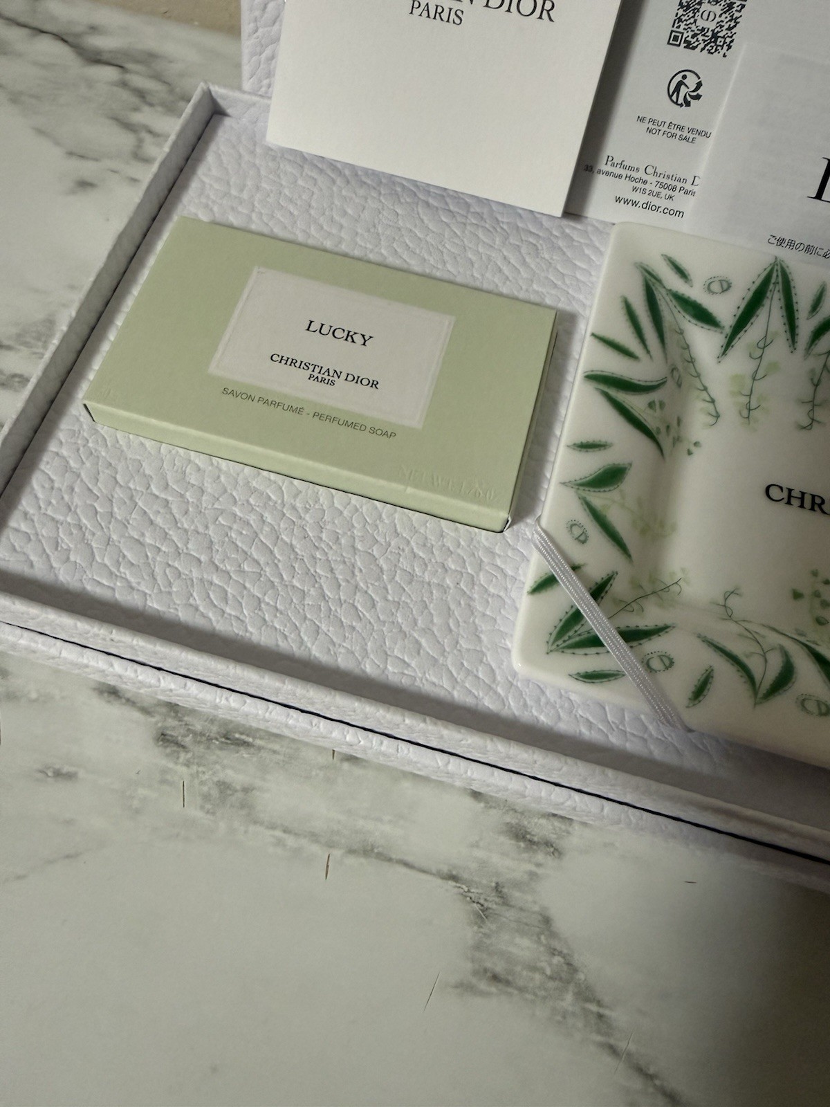 Christian Dior Maison Lucky soap set Soap & Soap Dish Tray Flower Ceramics Gift