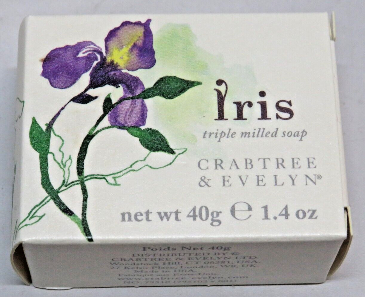 Crabtree & Evelyn Iris Triple Milled Soap Bar – 40g/1.4oz Small lot of 2