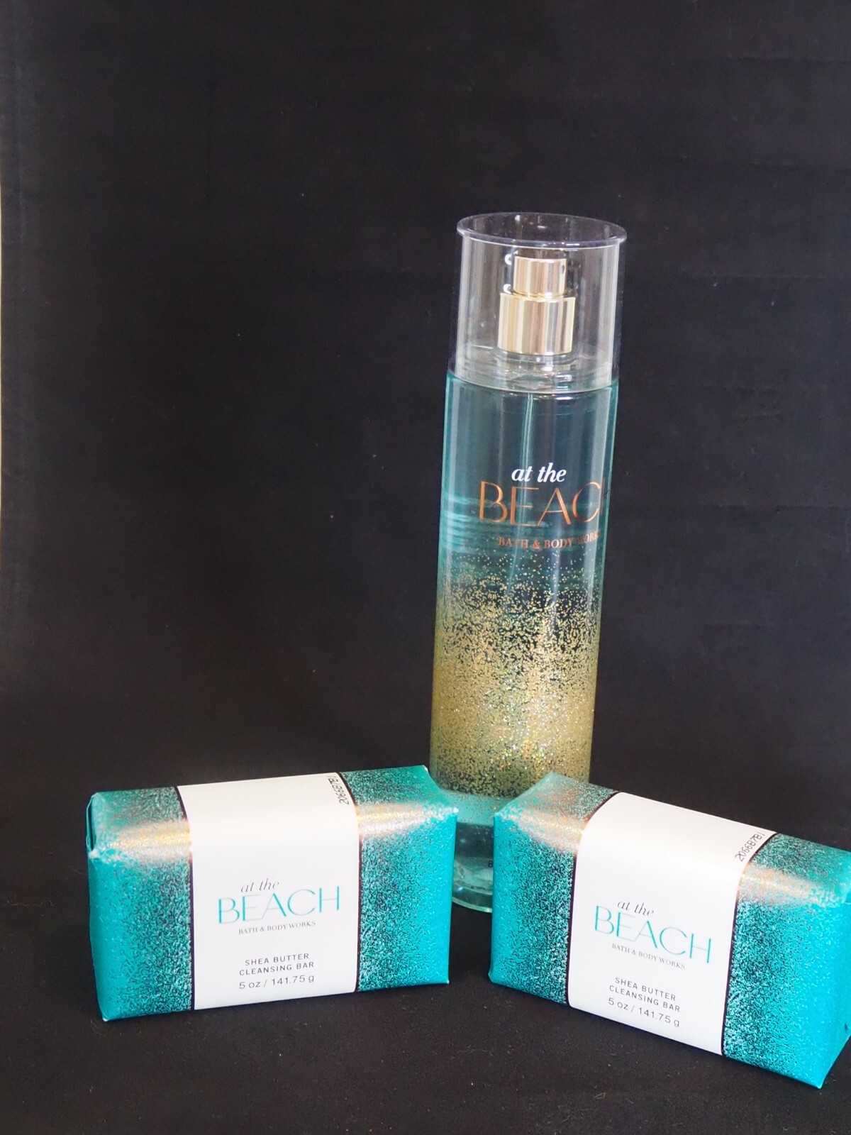 Bath & Body Works AT THE BEACH Cleansing Bar Soap Set of 2 & Fragrance Mist NEW