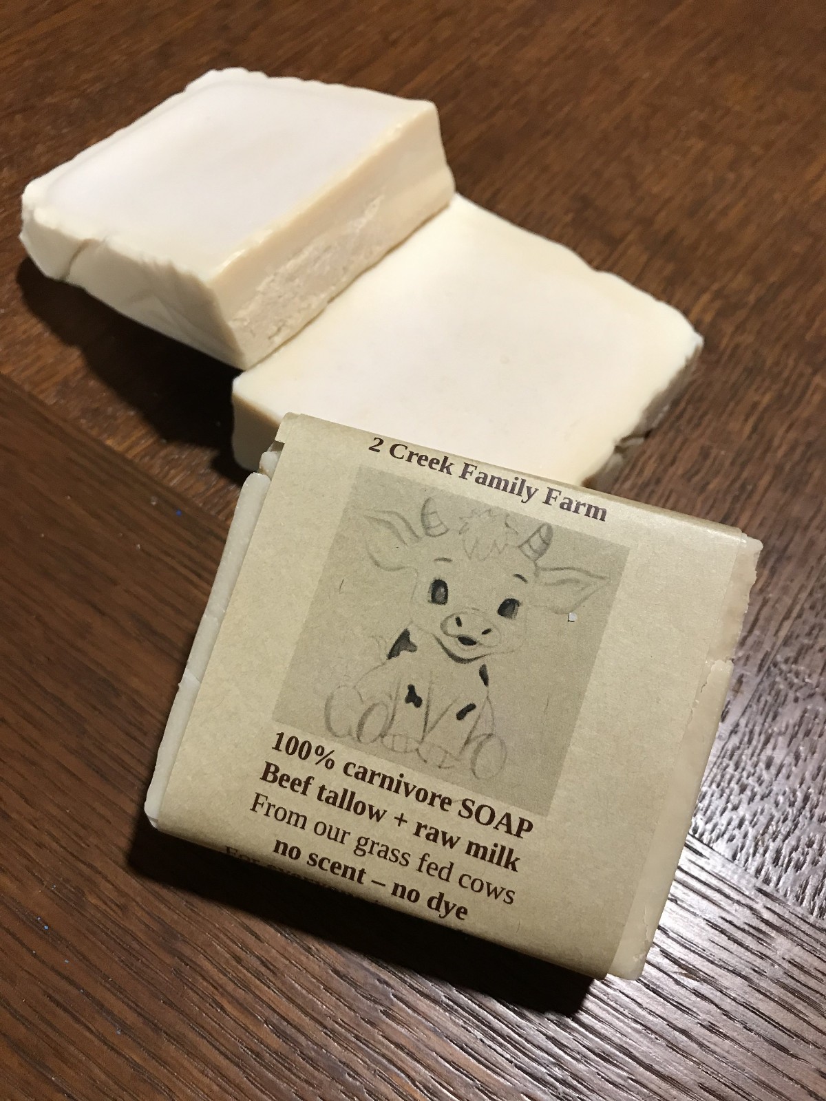 Tallow soap – CARNIVORE soap – Grass fed Tallow – Raw Milk – no scent -no dye –