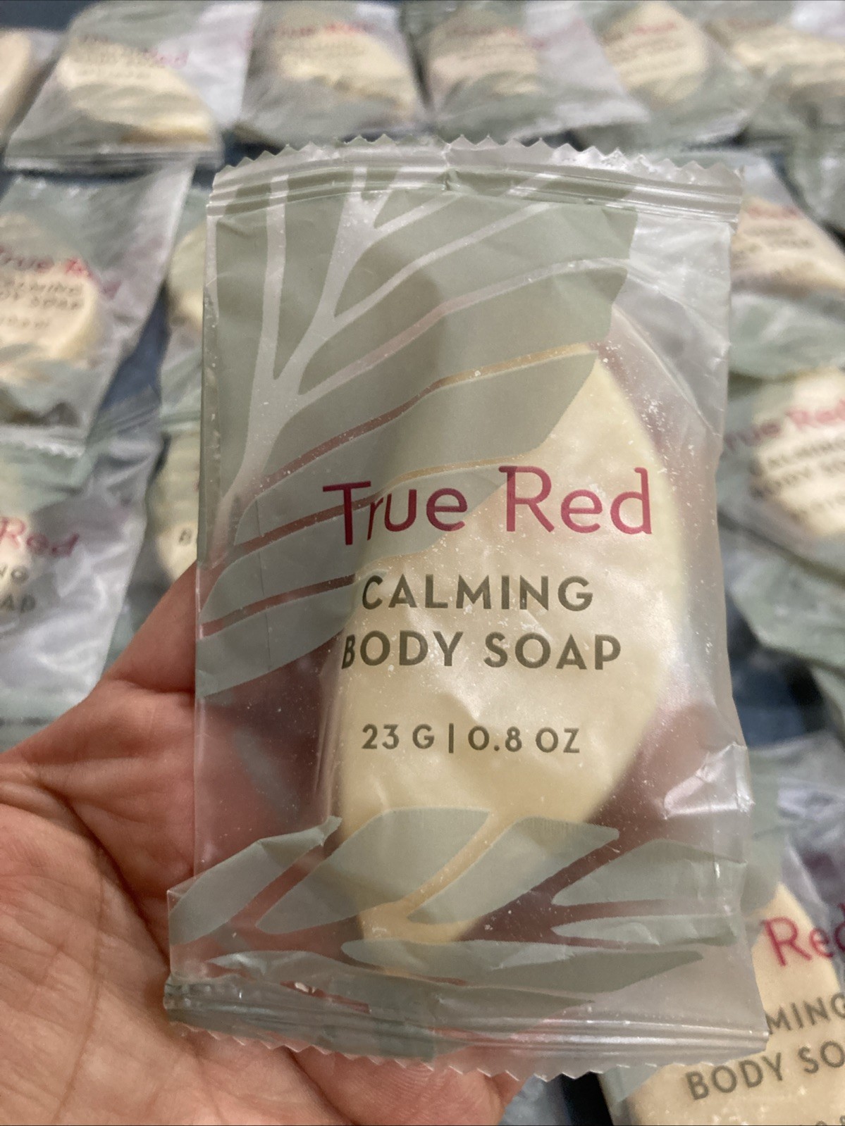 50 Pcs True Red Calming Body Soap In The Shape Of A Leaf 0.8 Oz Each