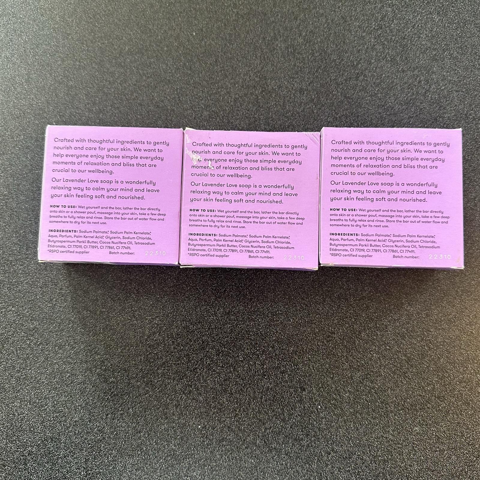 Lot Of 3 Bars Anihana Feel-Good Soap, Lavender Love 4.2 oz – New – Purple