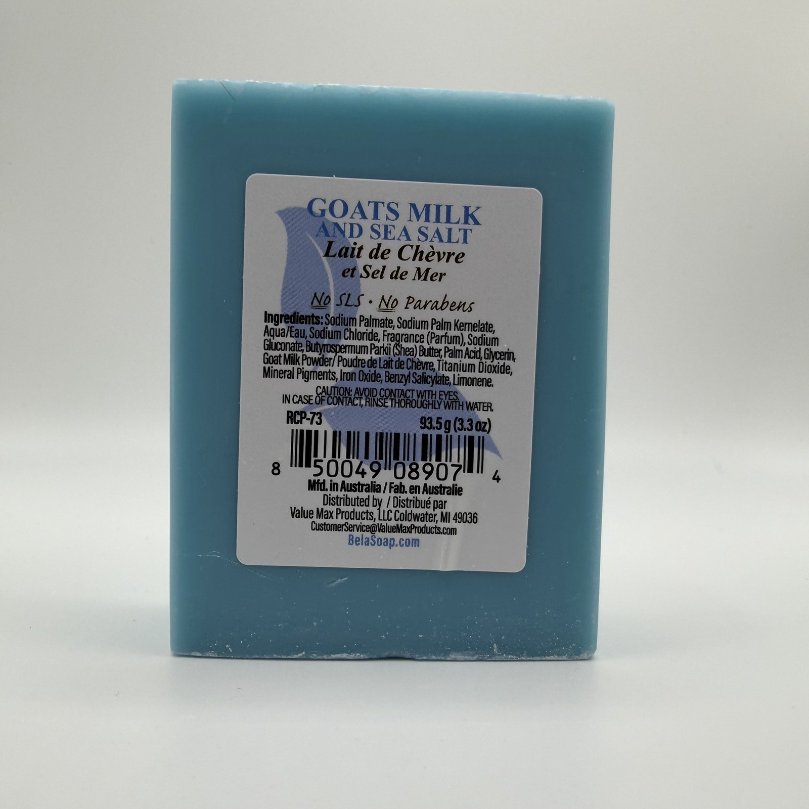 Bela Goats Milk & Sea Salt Pure Full Natural Moisturizing Soap Bar 3.4oz New