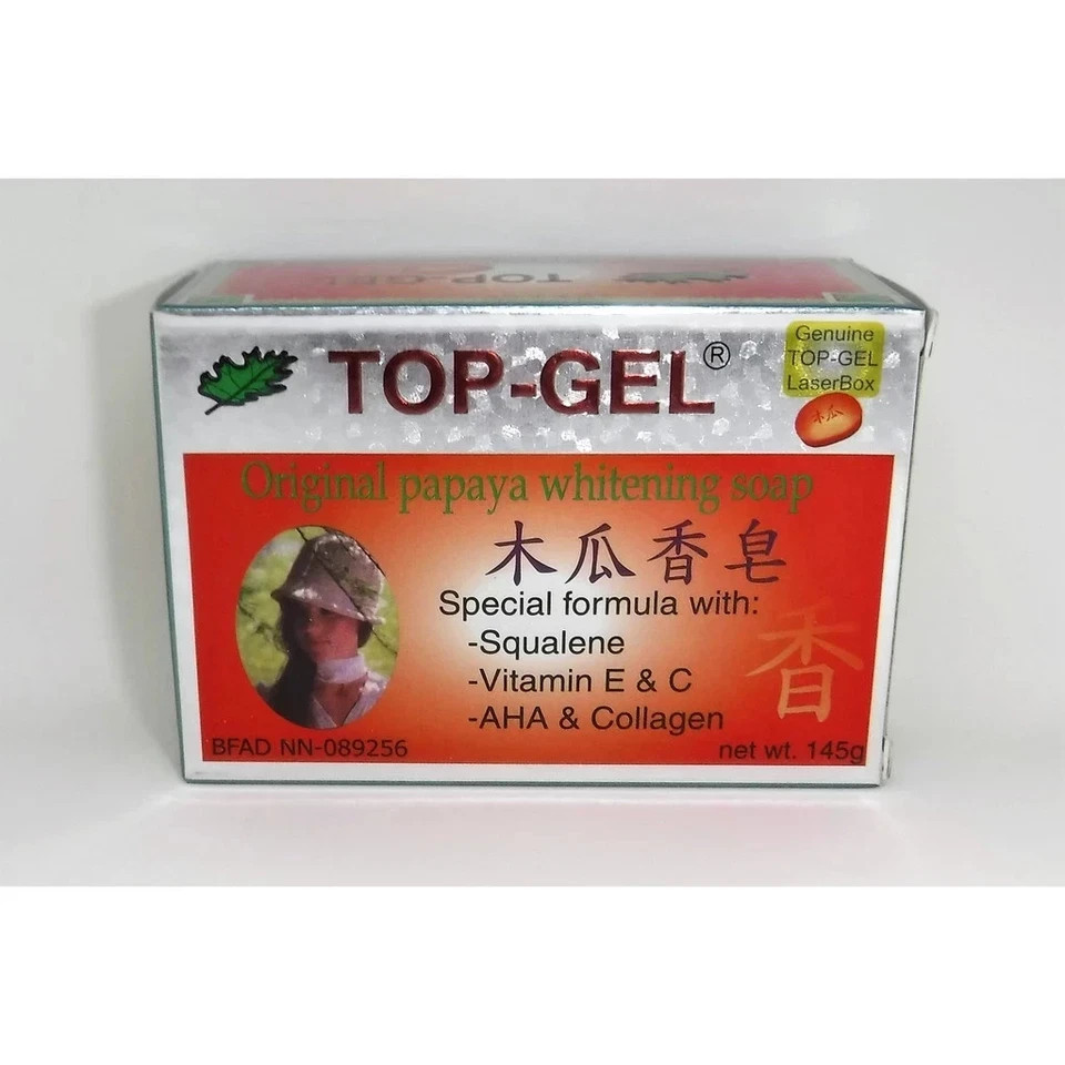 Top Gel Original Papaya Whitening Soap 145g ( X 4 )
