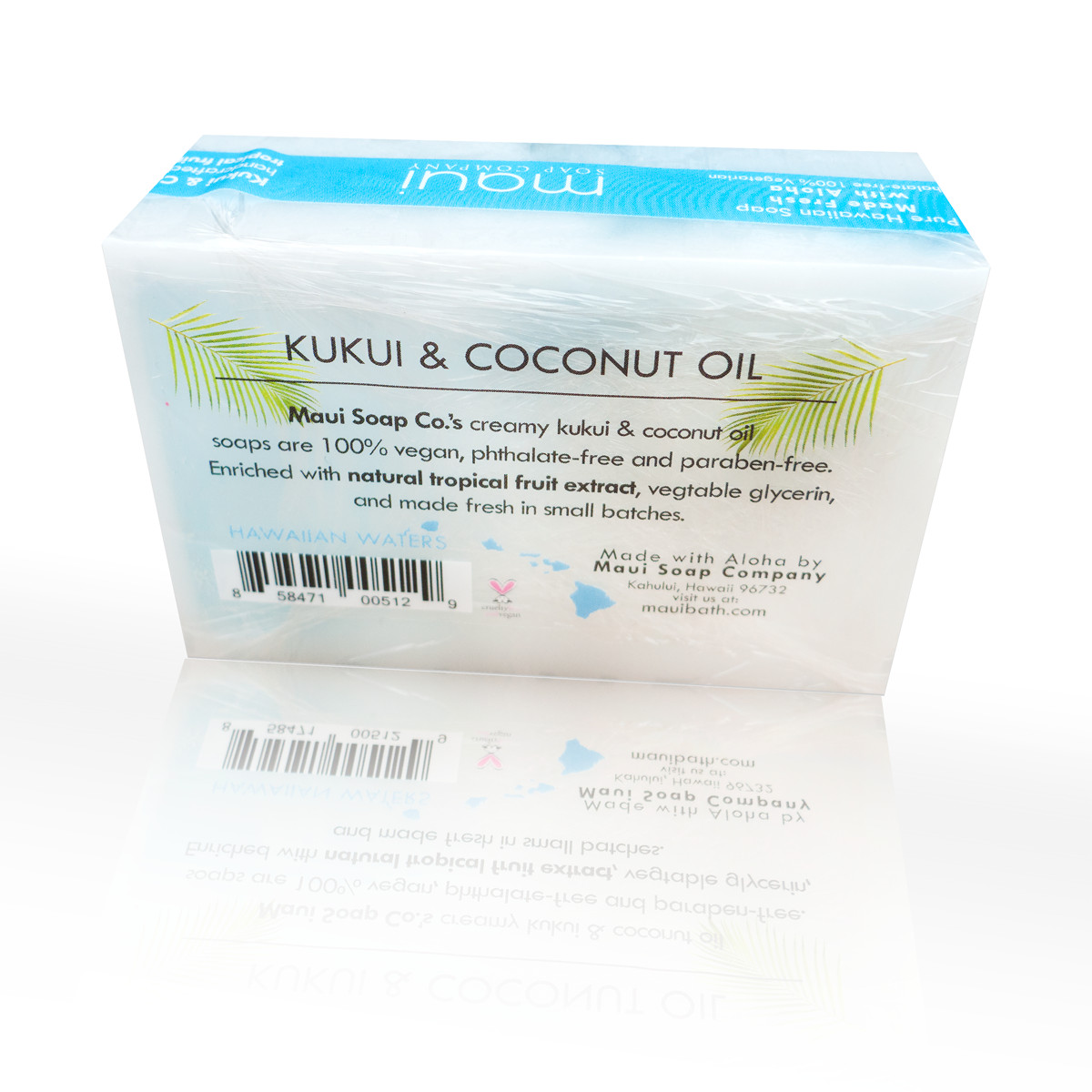 Maui Soap Co Hawaiian Waters Bar Soap with Kukui & Coconut Oil 6oz
