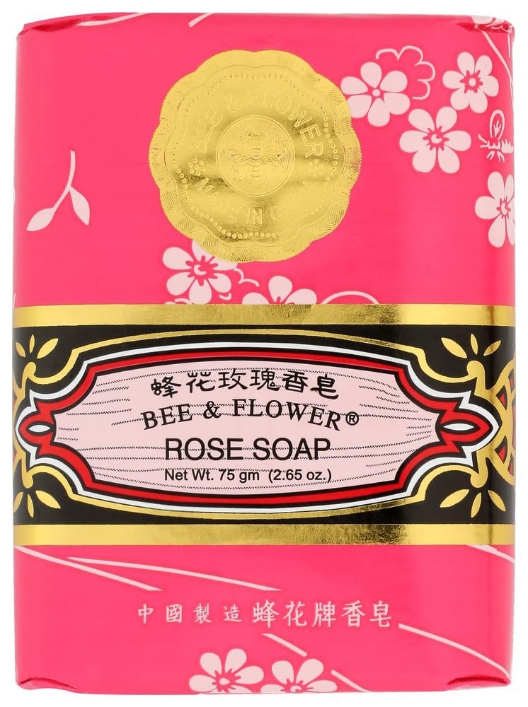Bee & Flower Rose Soap Bar 75g 2.65oz Moisturizing Bath Body Soap NEW