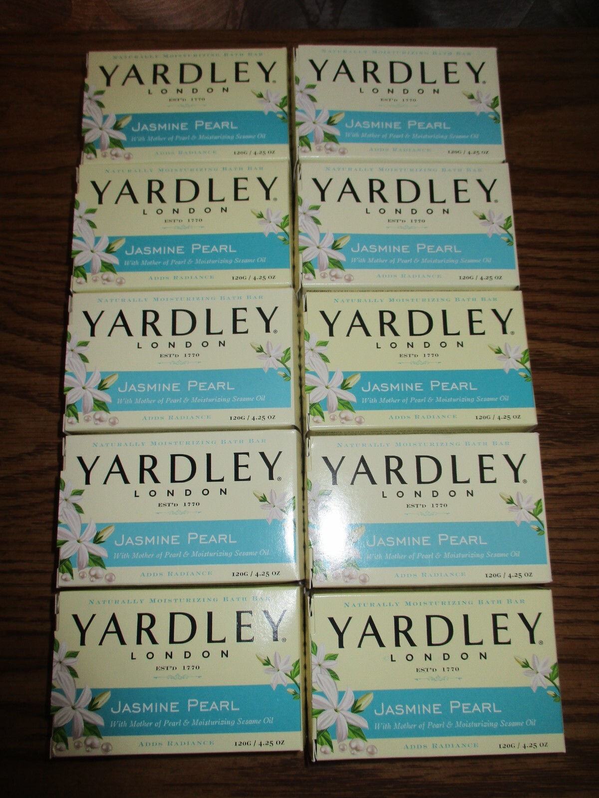 lot of 10 Yardley London Jasmine Pearl w Moisturizing Sesame Oil Bar Soap 4.25oz