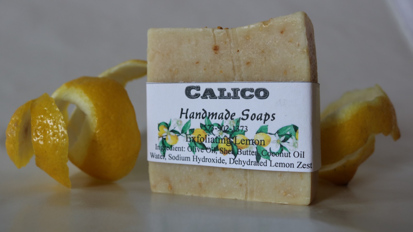Exfoliating Lemon Handmade Lye Soap- All Natural- for normal to dry skin