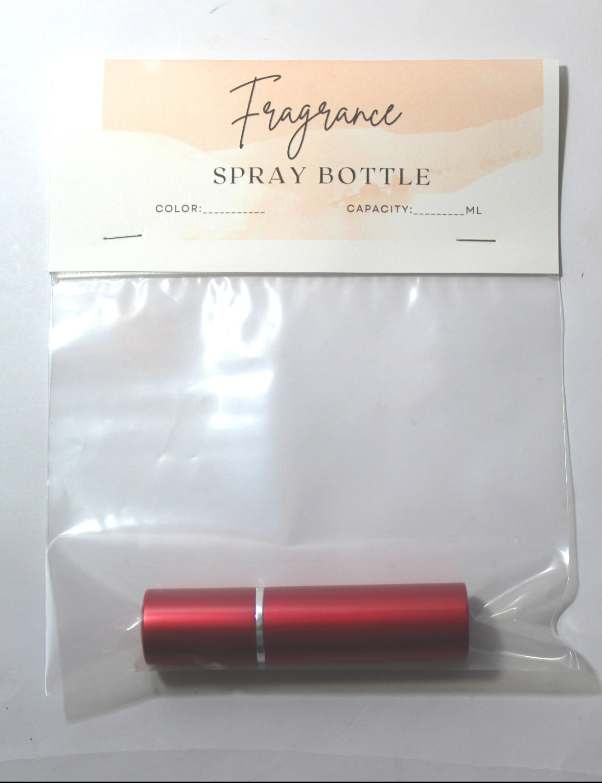 10 ML 3.75 Inch Perfume Spray Fragrance Bottle Red Aluminum Shell Purse Size