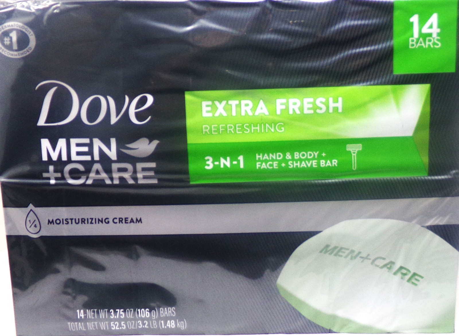Dove Men+Care Body and Face Bar Soap, Extra Fresh, 3.75 oz., 14 ct. *SKU25-3*
