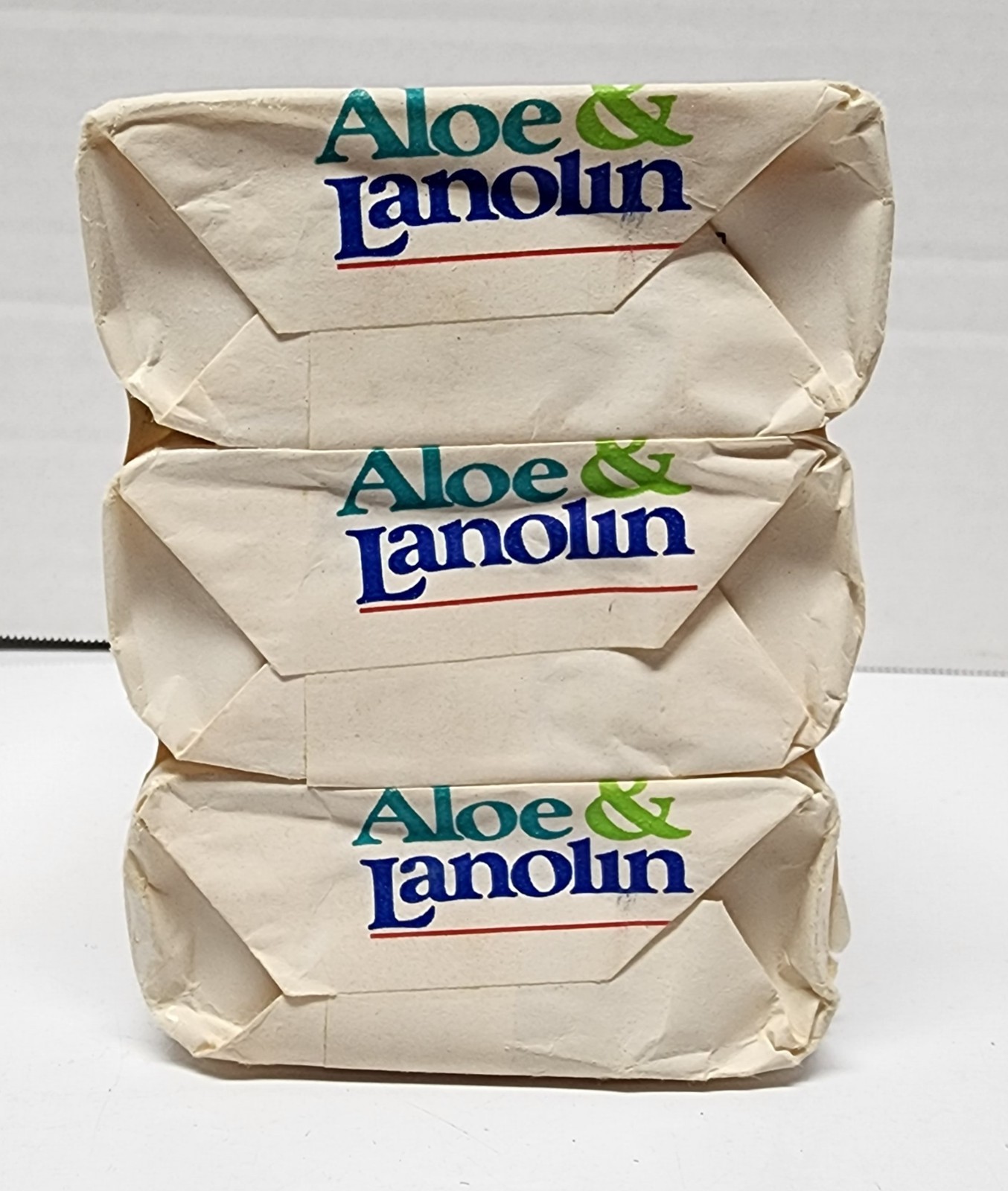 Vintage JERGENS ALOE & LANOLIN Skin Conditioning Bar Soap 3 Pack 4.75 oz Each