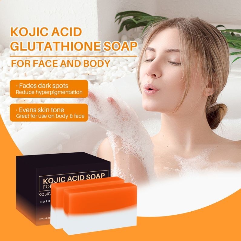 2 PACK Kojic Acid Soap 100g Dark Spot Remover with Vitamin C, Retinol, Collagen