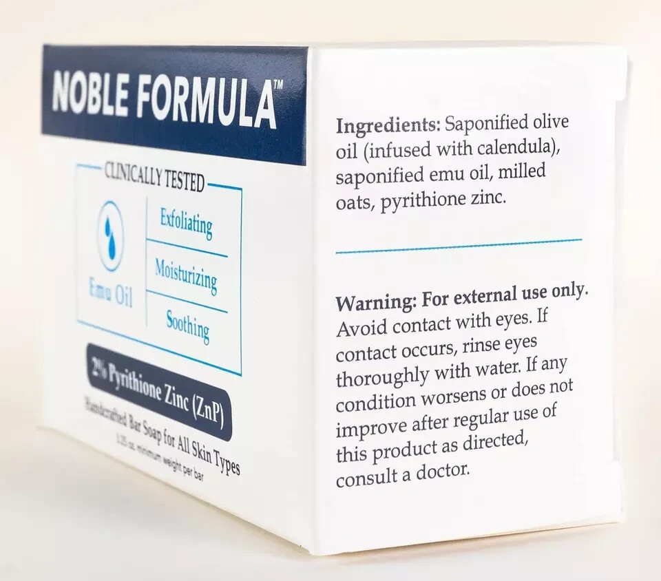“Noble Formula Zinc Emu Oil Bar Soap for Acne, Psoriasis, Eczema”