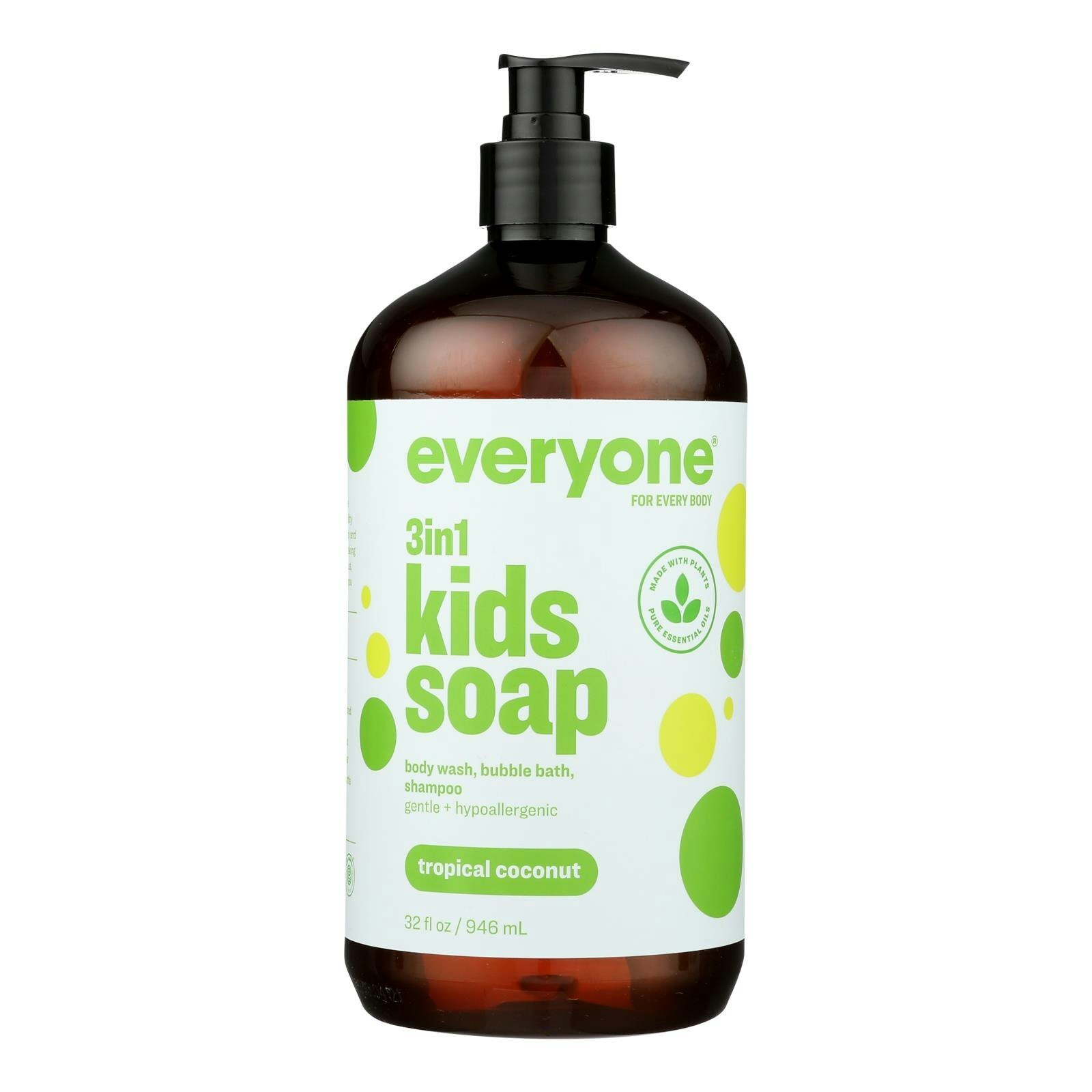 Everyone – Soap for Kids – Tropical Coconut Twist – 32 oz (Pack of 3)