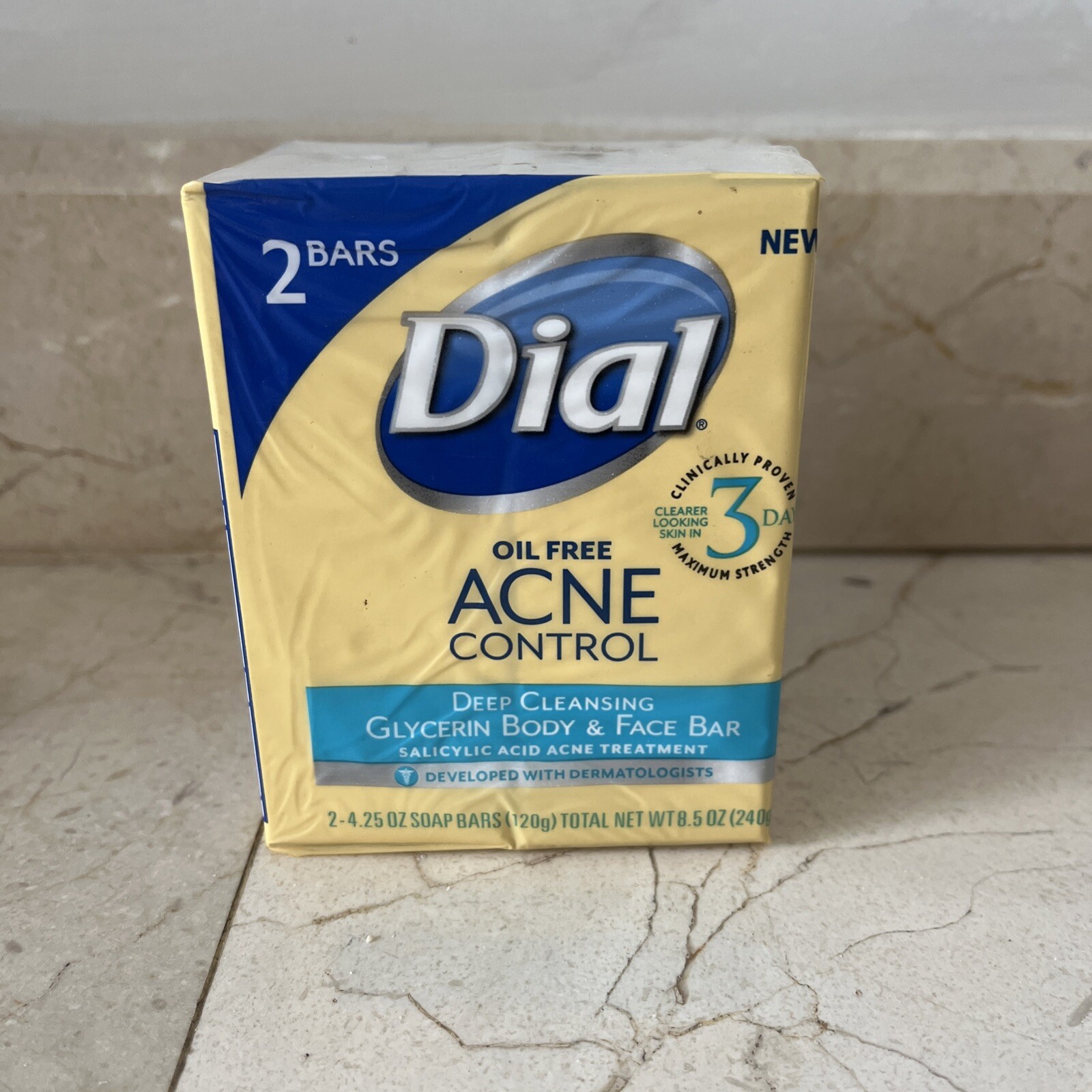 Dial Oil Free Acne Control Deep Cleansing Bar Soap 2 Bars SEALED rare VERY HTF