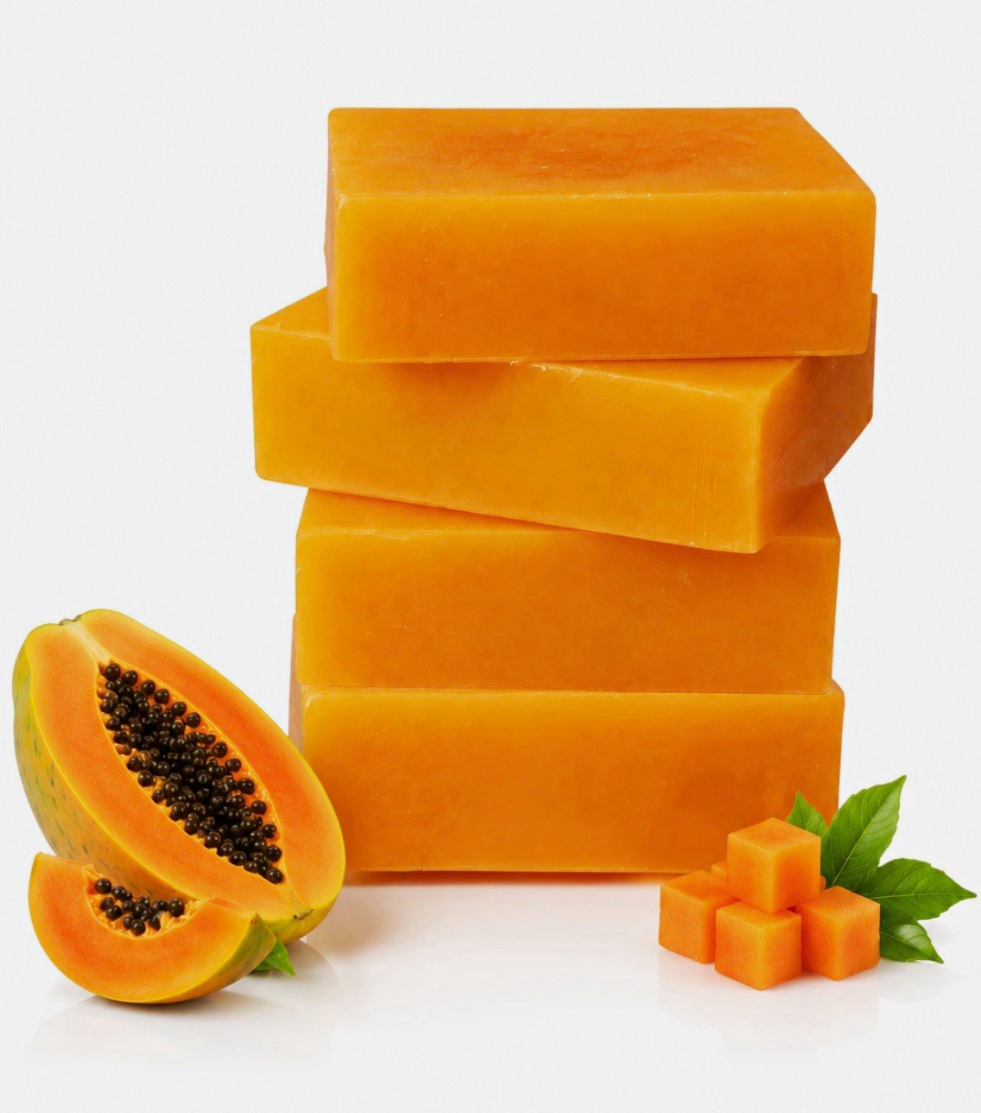 4PCS D.ring Papaya Plant Essential Oil Handmade Body Bar Soap 100g / 3.5 oz