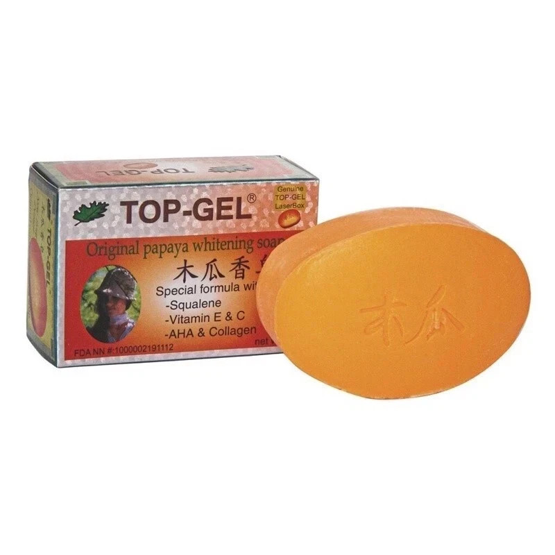 Top Gel Original Papaya Whitening Soap 145g ( X 4 )