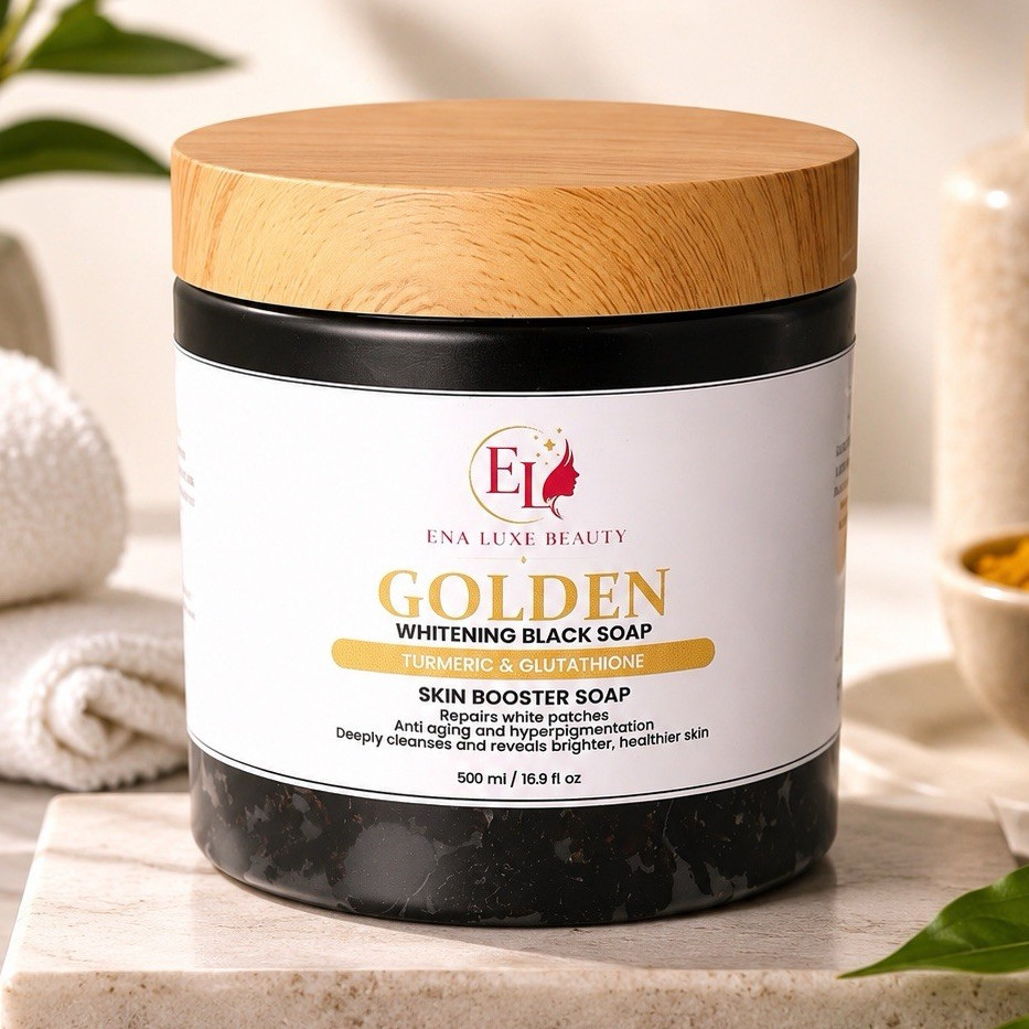 Ena Luxe Beauty Golden Whitening Black Soap Turmeric & Glutathione 500ml