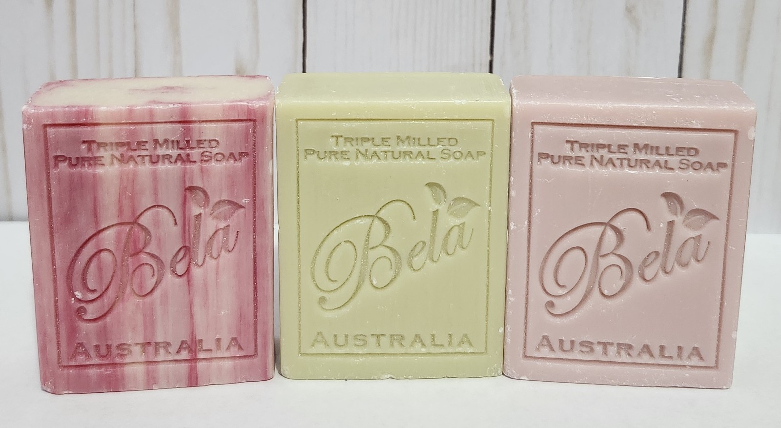 3-Bela Organic Shea Butter Triple Milled Natural Soaps 3.3 oz. Bars 3 Scents